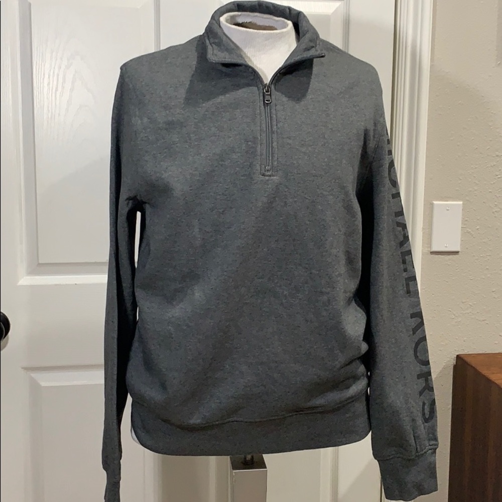 MICHAEL KORS Zip Sweater in ash melange- Grey - XL